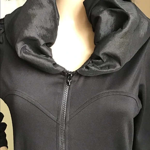 Joseph Ribkoff Black Jacket with Ruffled Pockets - Picture 4 of 7